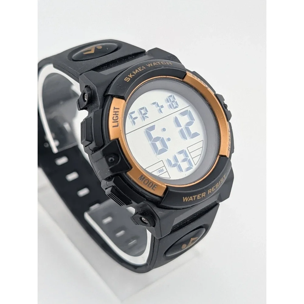 SKMEI 1266 Men's Digital Sport Watch Red Backlight Black Band- New Battery